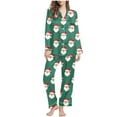 thumbnail image 1 of Christmas Pajamas for Women Long Sleeve Holiday Sleepwear Festive Print Loungewear Soft 2 Piece Winter Nightwear, 1 of 6