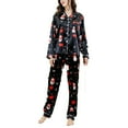thumbnail image 1 of Christmas Pajamas for Women Long Sleeve Sleepwear Soft Button Down Loungewear Pjs Lounge Set Nightwear, 1 of 3