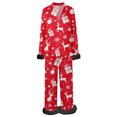 thumbnail image 1 of Christmas Pajamas for Women Set Silk Satin Soft Sleepwear Outfits Long Sleeve Button Down Pajama with Pants Christmas Pajama Set for Women, 1 of 4