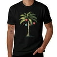 Christmas Palm Tree Men’s Crewneck T Shirts Cotton TShirt Vintage Tee