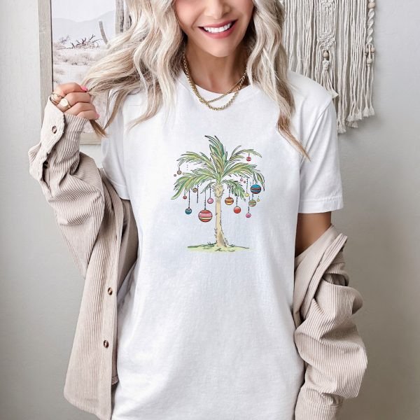 Christmas Palm Tree Shirt, Christmas Tree Tee, Gift For Christmas