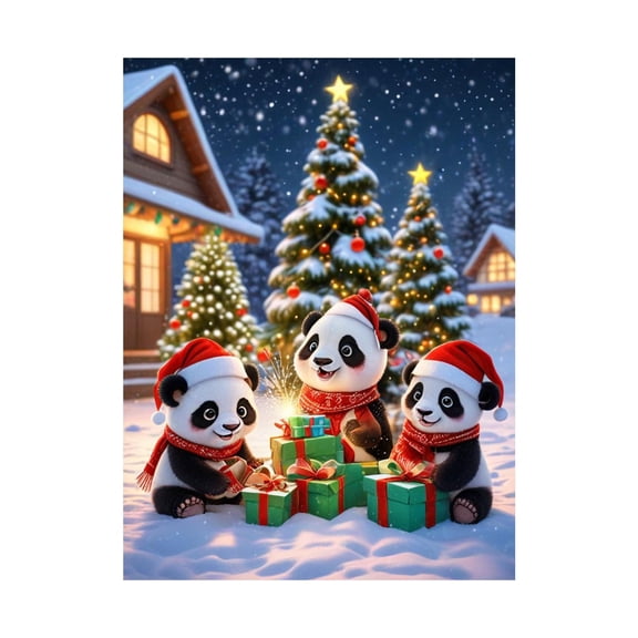 Christmas Panda Blanket Winter Warm Soft Cozy Holiday Throw Blanket for Couch Bed Festive Santa Hat Design