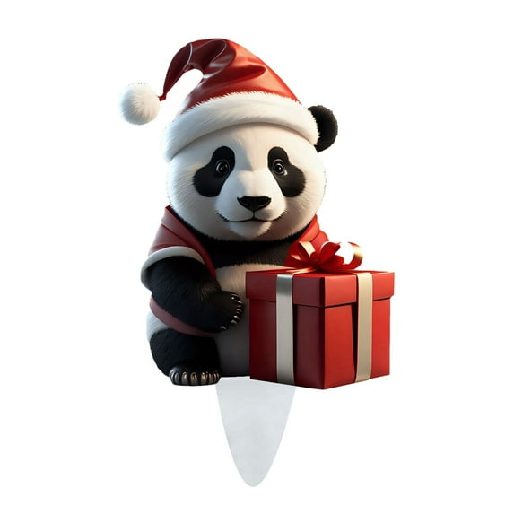 Christmas Panda Ground Piles Inserted Into The Art Garden Decorated with Colorful Christmas Pandas Decorate The Yard for Christmas