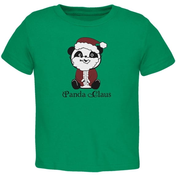 Christmas Panda Santa Claus Cute Toddler T Shirt Kelly Green 2T