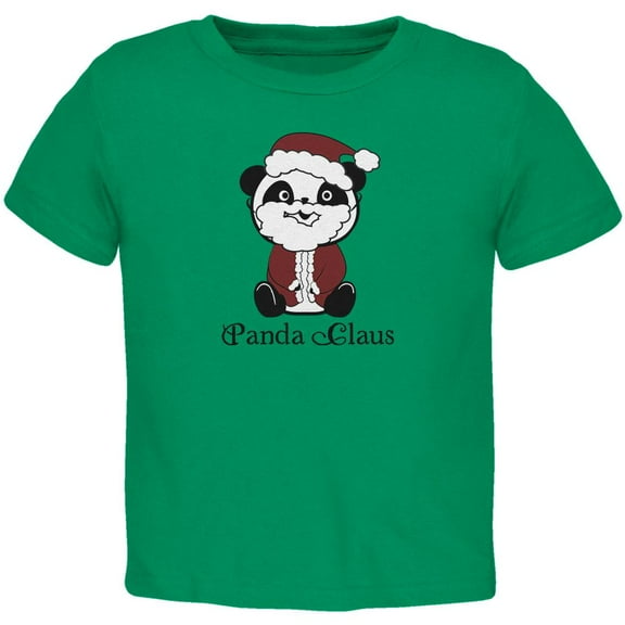Christmas Panda Santa Claus Cute Toddler T Shirt Kelly Green 2T
