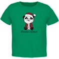 thumbnail image 1 of Christmas Panda Santa Claus Cute Toddler T Shirt Kelly Green 3T, 1 of 1