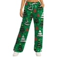 thumbnail image 1 of Christmas Pants For Women Women's Christmas Tree Pants High Waist Yoga Pants Drawstring Joggers Pockets Womens Business Casual Pants Green S, 1 of 6