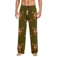 thumbnail image 1 of Christmas Pants Men Elastic Waist Relaxed Fit Casual Pants Bottoms Xmas Reindeer Print Gifts Loose Fit 2025 Winter Men's Sleepwear Pants Army Green L, 1 of 4