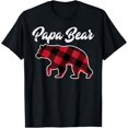 thumbnail image 1 of Christmas Papa Bear Plaid Vintage Xmas Dad Daddy Grandpa Men T-Shirt, 1 of 4