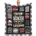 thumbnail image 1 of Christmas Papaw Gifts Blanekt 60" x 50", Gifts for Papaw for Christmas, Xmas Papaw Gifts from Grandkids, Gifts for Papaw from Granddaughter/Grandson, Papaw Birthday Gifts from Grandson, 1 of 6