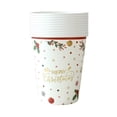 thumbnail image 1 of Christmas Paper Cups Set of 10 – Red and Green Disposable Holiday Cups with Christmas Tree & Snowflake Design – Hot or Cold Beverage Party Cups for Xmas Decorations, Weddings, Events, 1 of 5