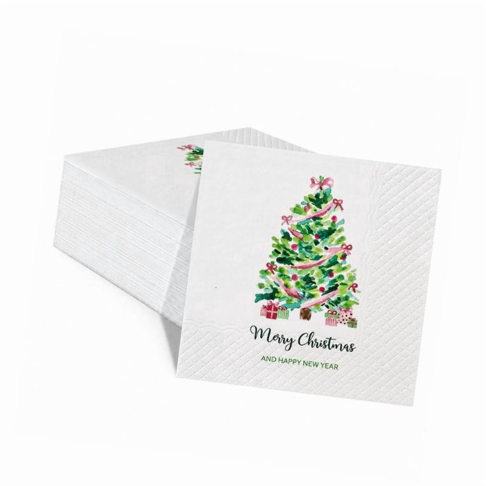 Christmas Paper Napkins, 100 Count, Soft Textured Edges for Holiday ...