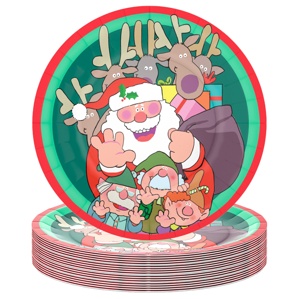 Christmas Paper Plates 25 9" Holiday Paper Plates Disposable Paper