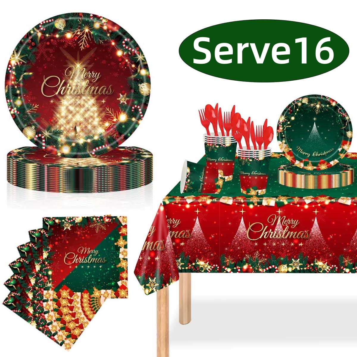 Christmas Paper Plates Christmas Party Supplies Decorations Disposable