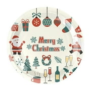 Christmas Paper Plates Christmas Tree Disposable Plates Xmas Dinnerware Plates for Winter Holiday Party Supplies Table Decor 9in