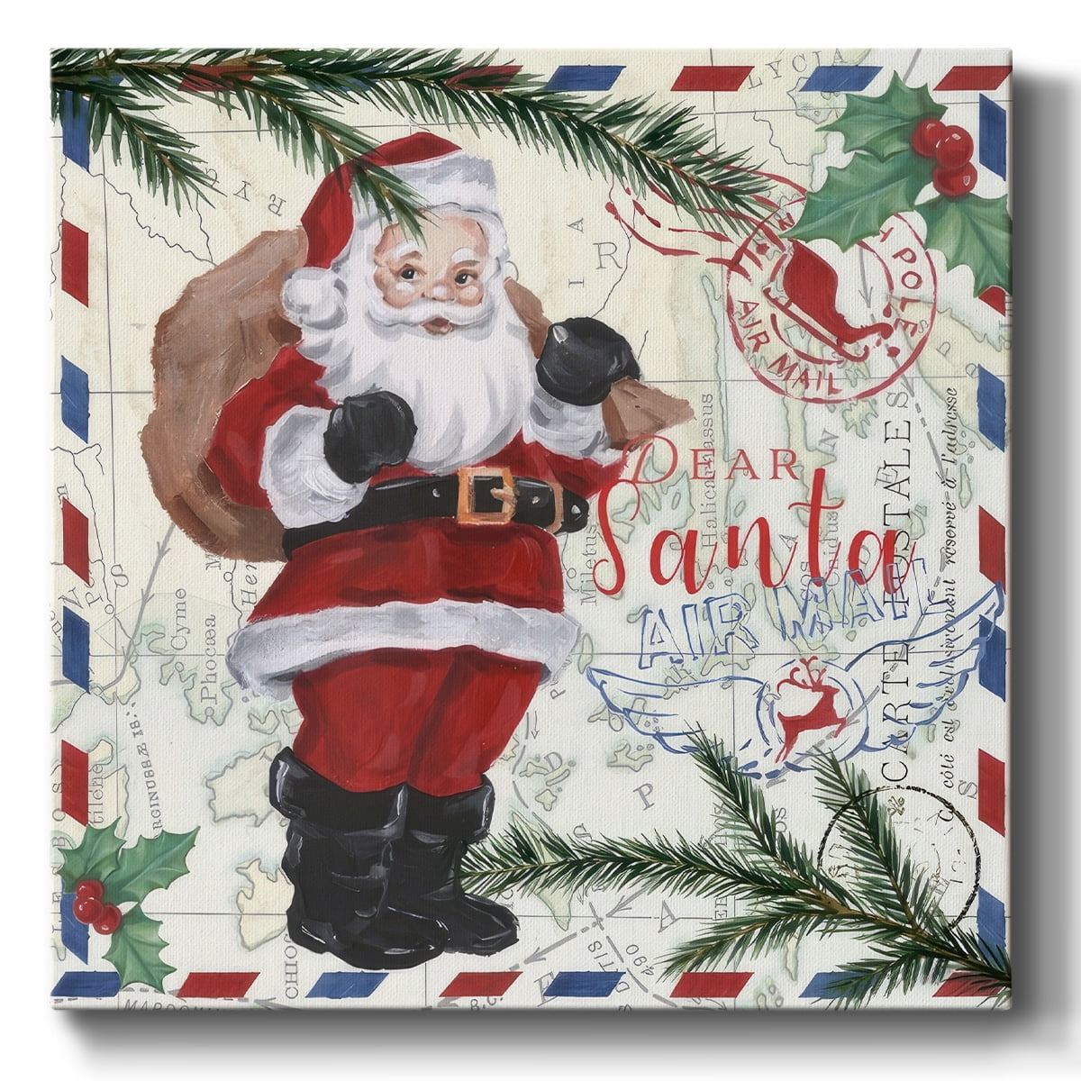 Christmas Par Avion I- Gallery Wrapped Canvas