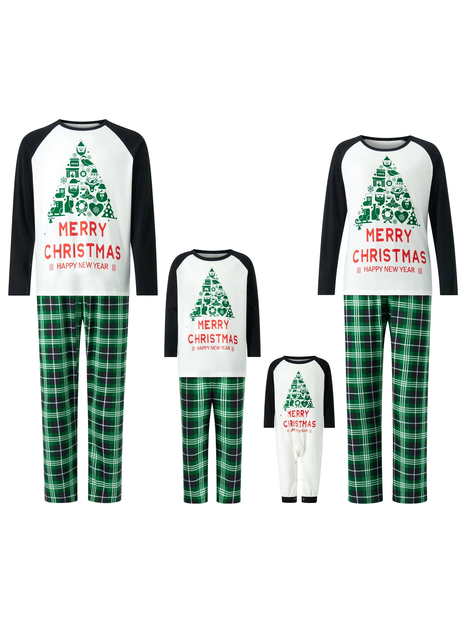 Christmas Parent-Child Nightclothes, Long Sleeve Xmas Letters Print ...