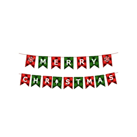 Christmas Party Banner Garland – Colorful Paper Letter Hanging Decoration with Santa, Snowman, Tree – Merry Christmas Garland for Home, Office, Classroom, Holiday Party