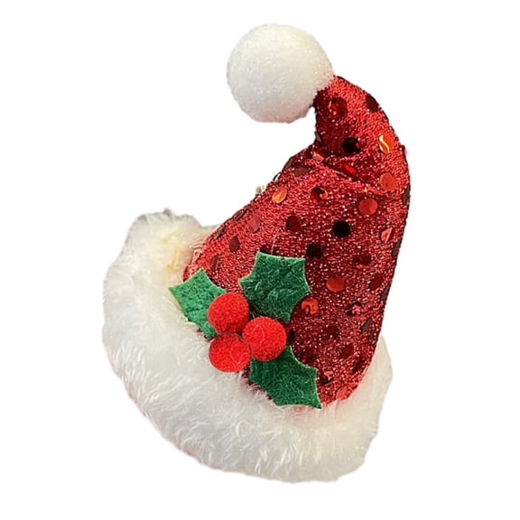 Cosplay Santa Hair Clip for Hot Girls Christmas Hat Shape Hairpin Duckbill Bangs Hair Clip for Teens Girls Festival