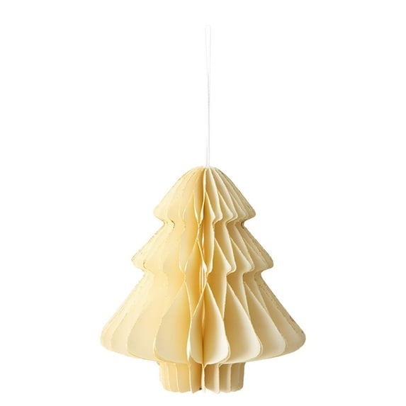 Christmas Party Decorations - 3D Mini Glitter Edge Paper Honeycomb Lantern Green, Red, Brown, Ivory, Gray Hanging Ornaments for Christmas Tree Décor, New Years Party, Home Decor