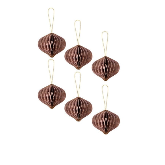 Christmas Party Decorations 6pcs Mini Paper Honeycomb Lantern with Glitter Edge Hanging Ornament for Christmas Tree New Year Eve