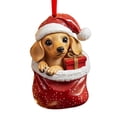 thumbnail image 1 of Christmas Party Decorations,Christmas Gift Dog Acrylic,B,One Size, 1 of 2