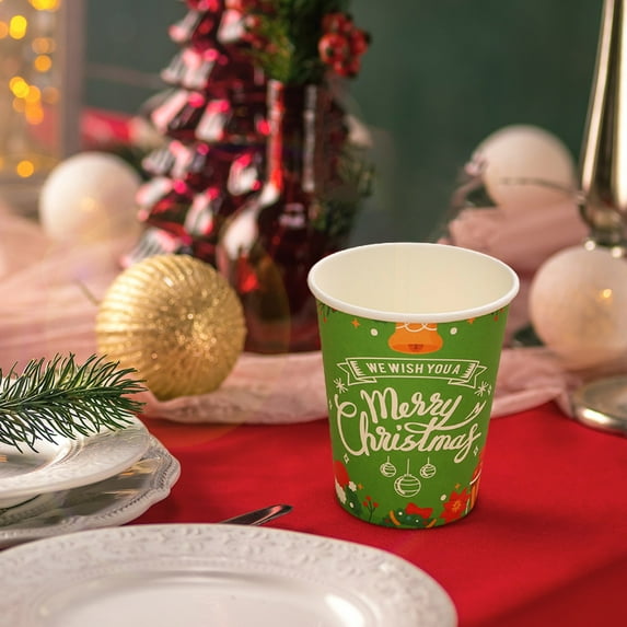 Christmas Party Decorations Disposable Dinner Plates Cartoons Santa Claus Plates Paper Cup Set Party Cutlery Christmas Decorations for Home On 2024