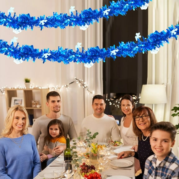 Christmas Party Decorations, Holiday Ribbon, Colorful Pinstripe Pull Flower Plastic Wool Ribbon for Birthday Wedding Christmas Tree Wall Doorway Decoration Supplies, 6 Pack, 200cm Long