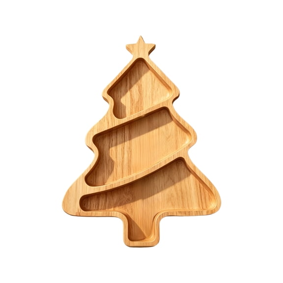 Christmas Party Decorations Wooden Xmas Charcuterie Board Serving Food Tray, Christmas Dishes Plates for Fruit, Fillable Holiday Platters for Party Home Table Decor