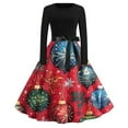 Christmas Party Dresses for Women Long Sleeve 2024 Bling Accents Swing