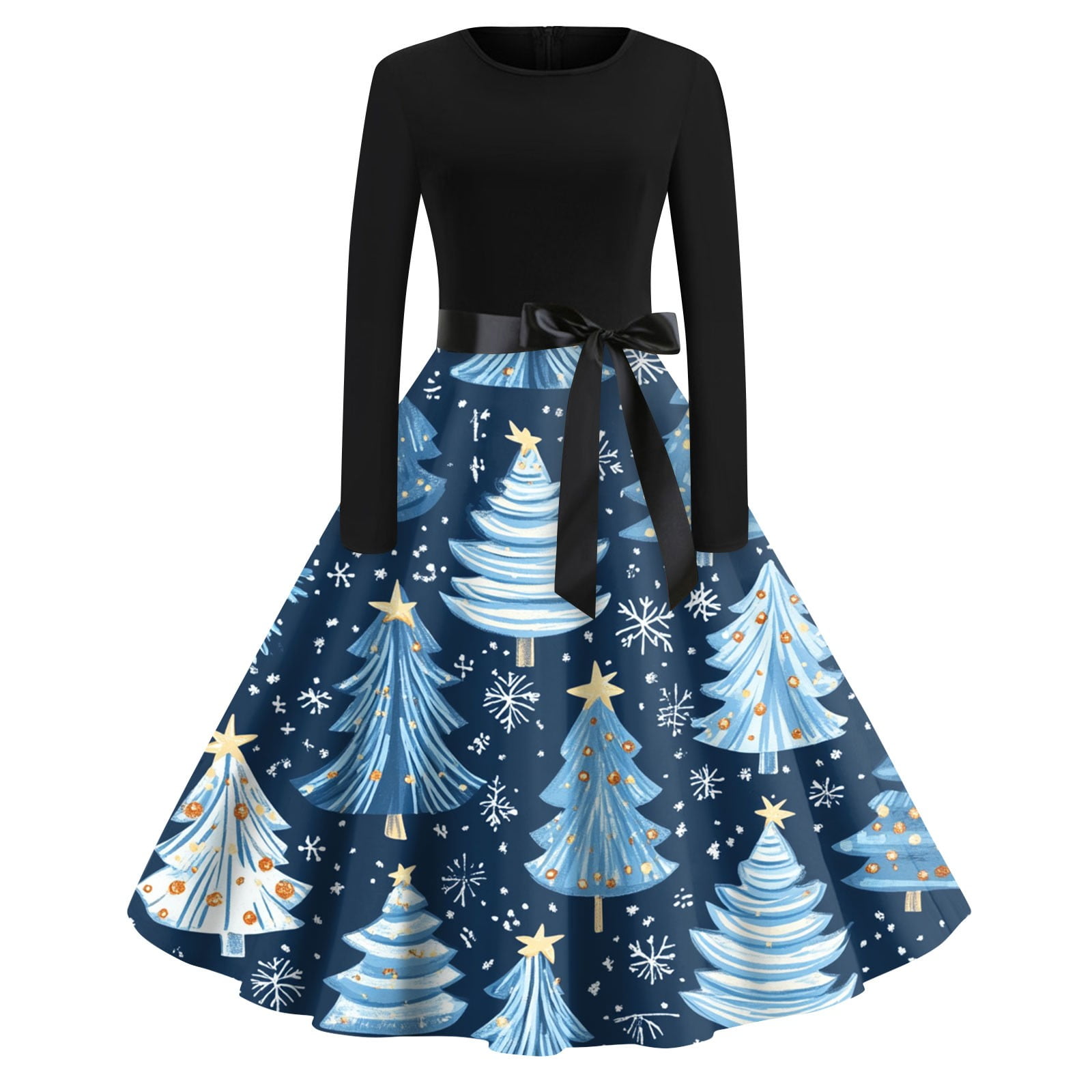 Christmas Party Dresses for Women Long Sleeve Crew Neck 2024 Holiday