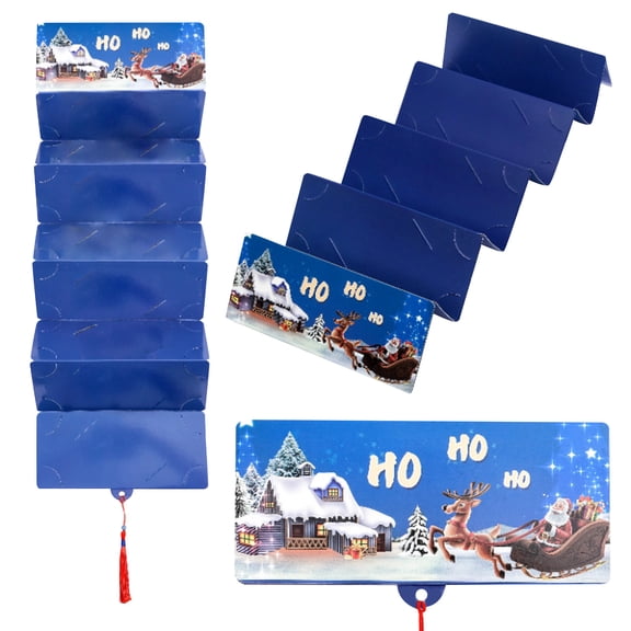 Christmas Party Money Box – 10-Slot Red Box for Cards, Bank Notes, Gift Cards, and Envelopes, Fun Holiday Decoration and Interactive Christmas Game Accessory,C