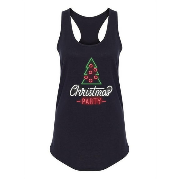 Christmas Party Neon Design Tank Women -Image by Shutterstock, Female Medium