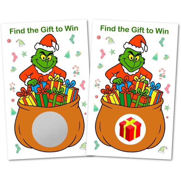 Christmas Party Scratch Off Game Cards Set of 40 2.2x3.5 Inch