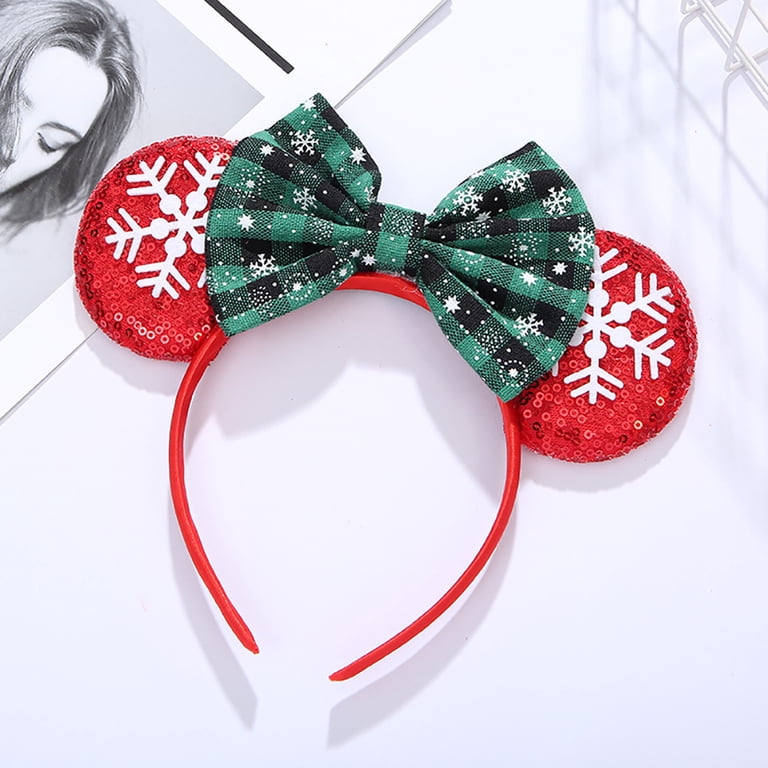 Christmas Party Sequin Bow Decoration Headband Minnie Ears  display picture 1