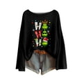 thumbnail image 1 of Christmas Party Shirts for Women Long Sleeve Christmas Tree Xmas Gift Tops Light Green Medium, 1 of 5