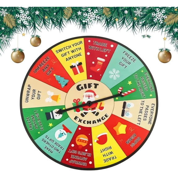 Christmas Party Spinner Wheel Board Game Prize Swap Spinner, Swap Spin Wheel Prop for Teens Adults Hosts Families Home Office Apartment Classroom Gatherings Events