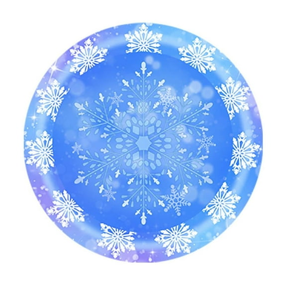 Christmas Party Supplies Kit Snowflake Tableware Set Winter Disposable Dinnerware 7 and 9 Inch Paper Plate Napkin Cup