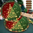 thumbnail image 1 of Christmas Party Supplies Red Green Gold Disposable Tableware Set 7-inch 9-inch Paper Plates Cups Napkins Holiday Entertaining Christmas Decorations, 1 of 6