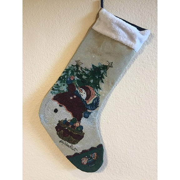 Christmas Party snowman Stockings Tree Hanging Ornaments Festival Decoration with lights, Fiber Optic Tapestry With Automatic Timer