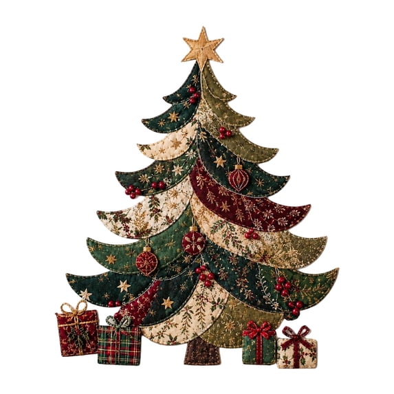 Patchwork Christmas Patchwork Fabric DIY Decor Kit, Fabric Craft Decoration Set ...