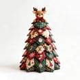 thumbnail image 1 of Christmas Patchwork Fabric Tree DIY Craft Kit,Plaid Quilted Tabletop Mini Tree Making Set With Doll Topper,Handmade Decor For Mantel,Table,Winter Holiday Home Decor A-Reindeer A, 1 of 6