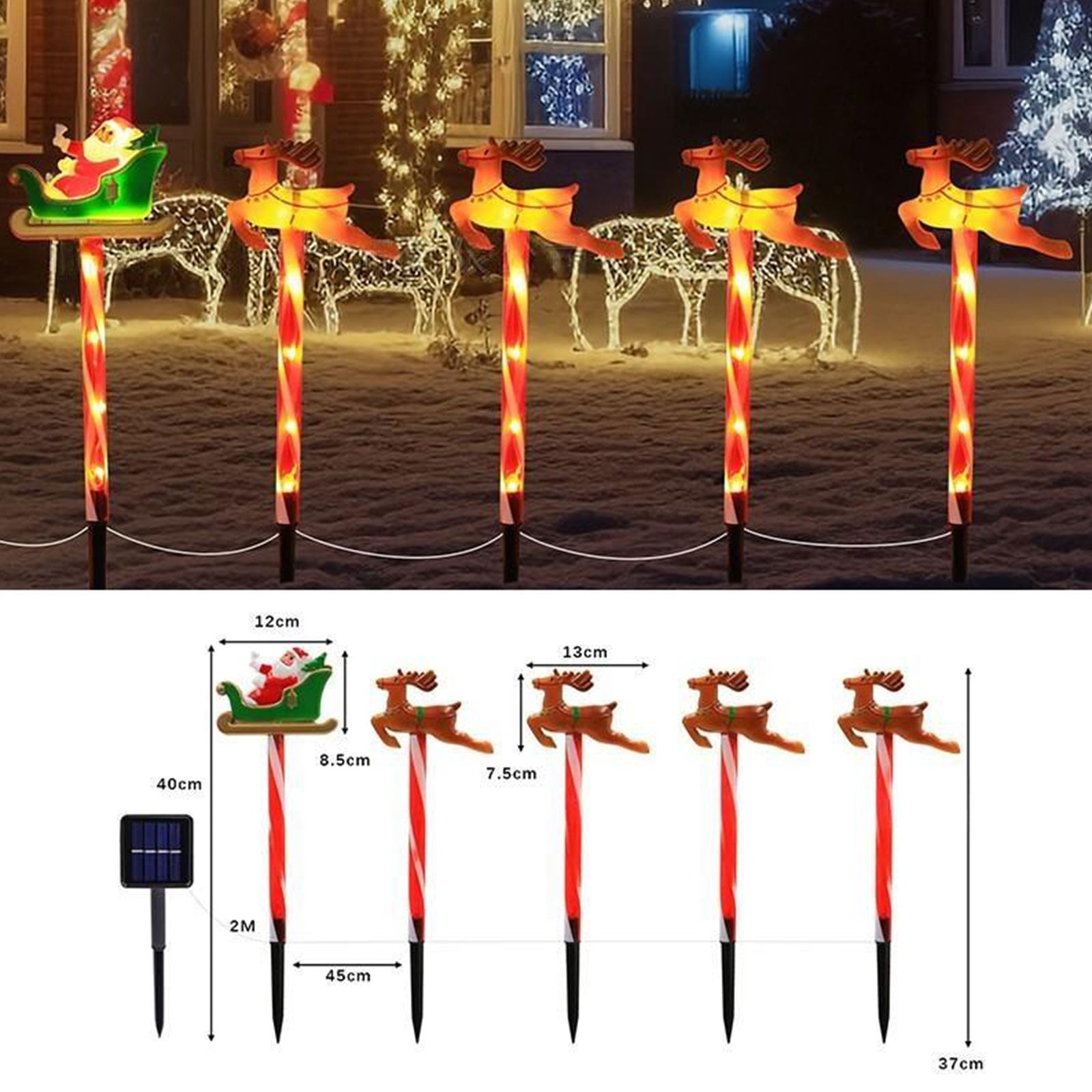 Christmas Pathway Lights, 5 Packs Solar Christmas Decorations Outdoor