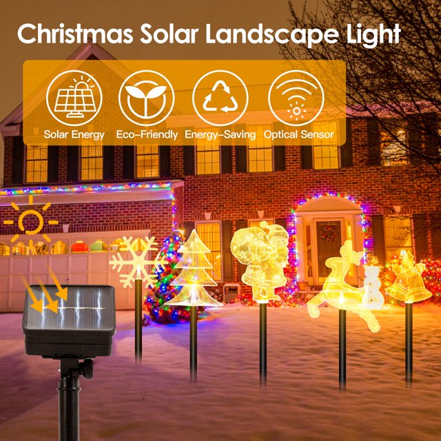 Christmas Pathway Lights Outdoor, iMounTEK Set of 5 Solar Landscape