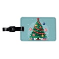 thumbnail image 1 of Christmas Patriotic Tree Ornaments Subtle Faux Leather Travel Luggage Tag, 1 of 7