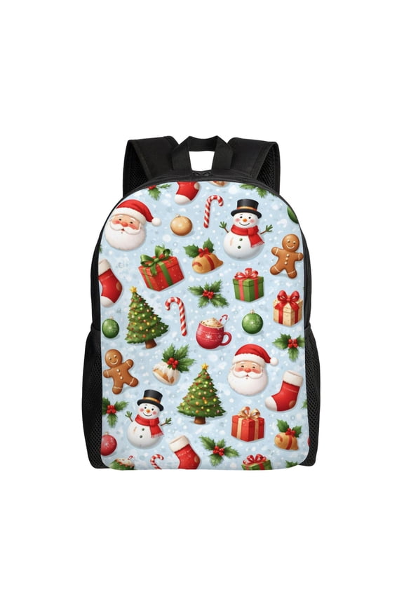 Christmas Pattern Backpack Large Capacity Laptop Bag for Men and Women