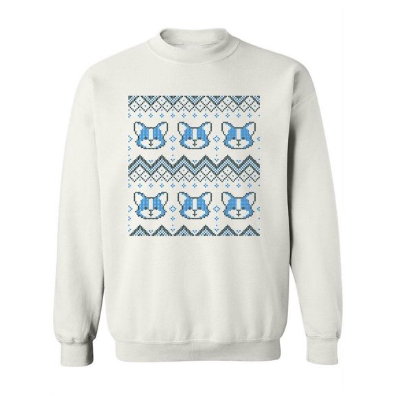 Christmas Pattern Blue Dogs Sweatshirt Women -Image by Shutterstock, Female Large