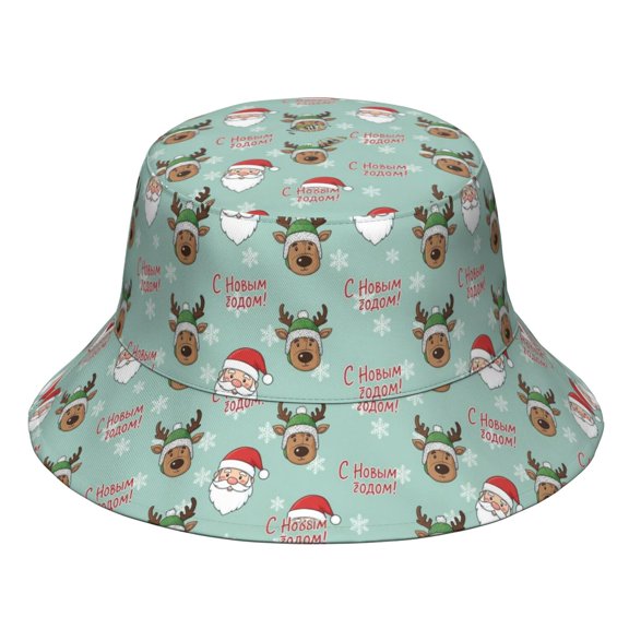 Christmas Pattern Bucket Hat, Beach Bucket Hat with Wide Brim & Breathable Fabric, Lightweight Breathable Gifts for Birthday Christmas Thanksgiving