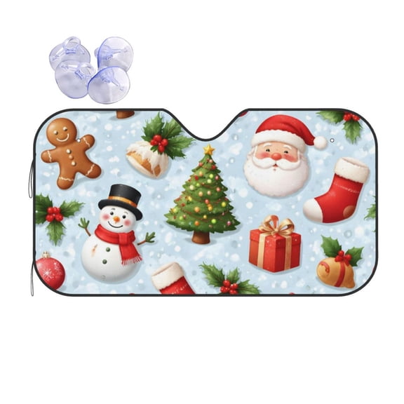 Christmas Pattern Car Windshield Sun Shade Universal Fit Auto Sun Visor Protector