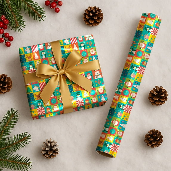 Christmas Pattern Christmas Wrapping Paper Rolls, Christmas Pattern Holiday Gift Wrapping Paper Merry Christmas